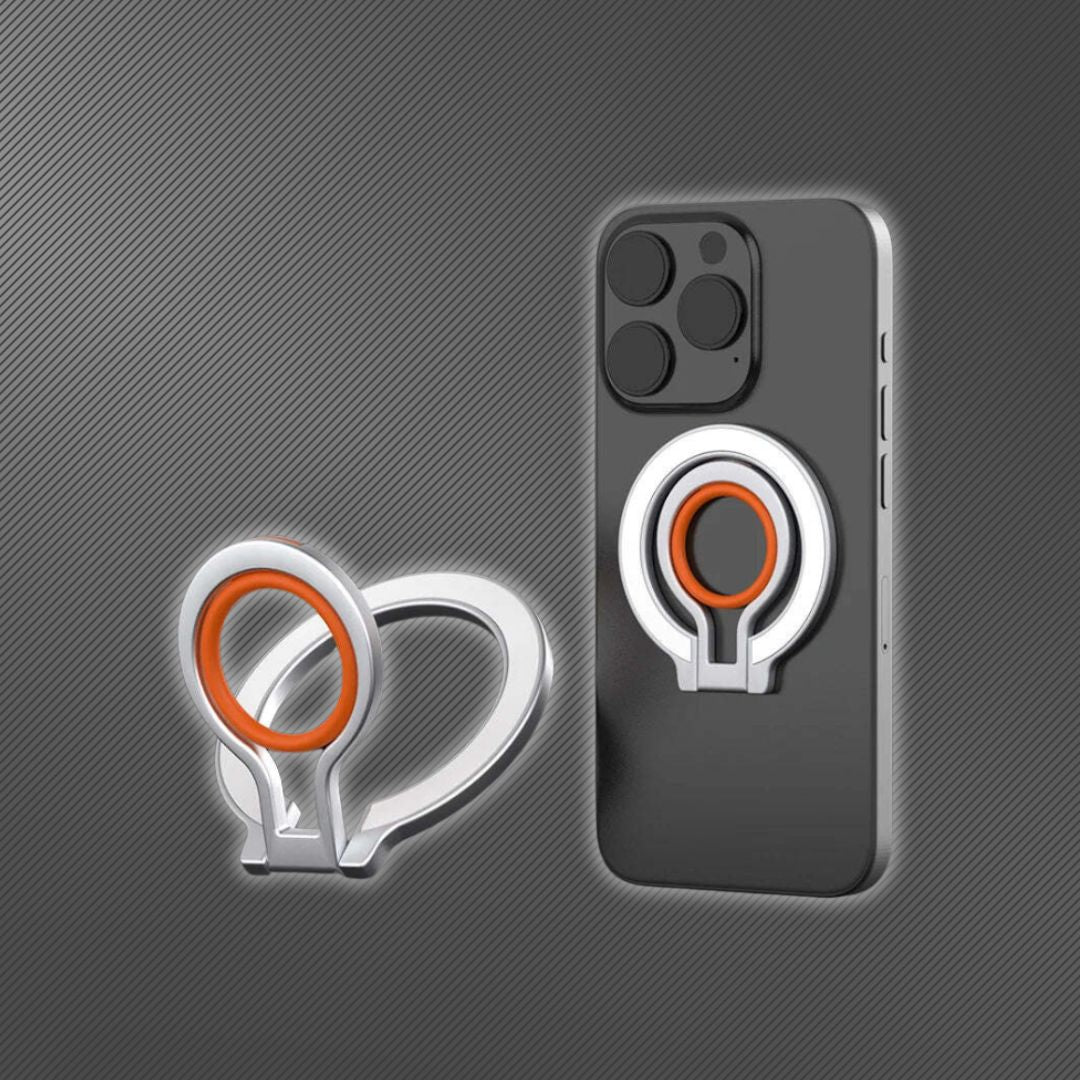 MagSafe Magnetic Silver Orange Finger Ring Holder