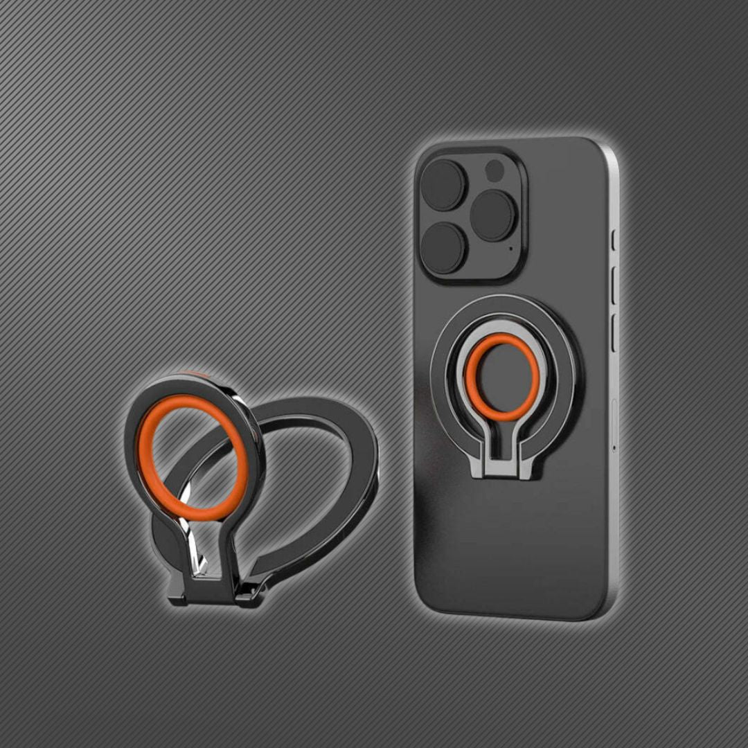 MagSafe Magnetic Black Orange Finger Ring Holder