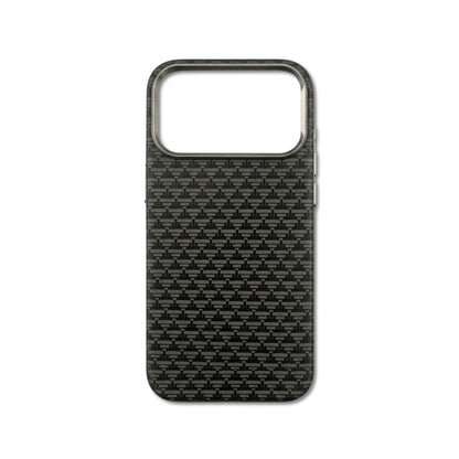Stealth Weave iPhone case — woven dark tactical pattern in a slim build
